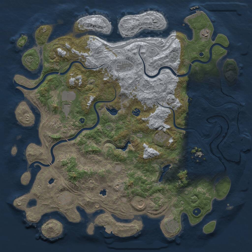 Rust Map: Procedural Map, Size: 4800, Seed: 1350038835, 16 Monuments