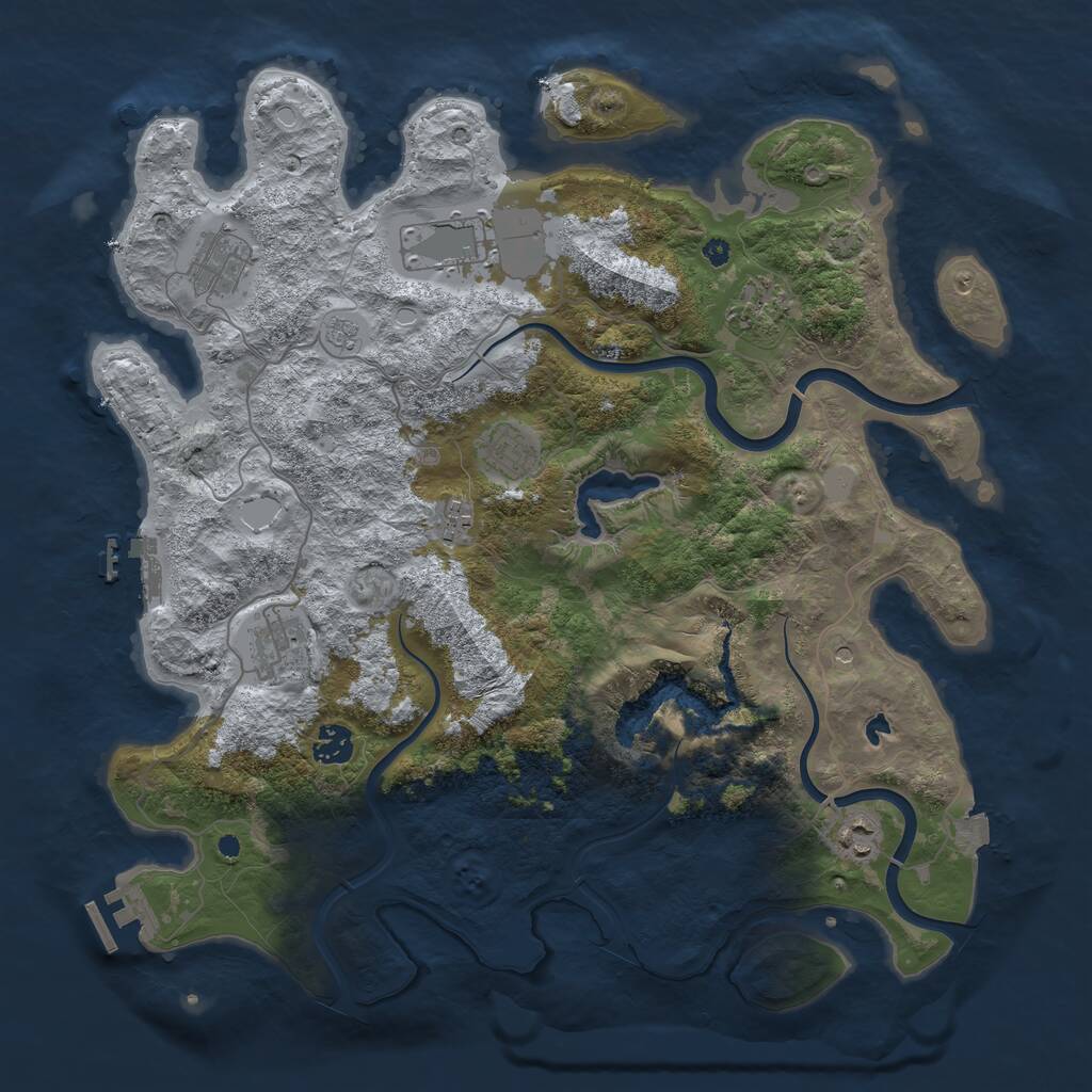 Rust Map: Procedural Map, Size: 4000, Seed: 1661511402, 14 Monuments