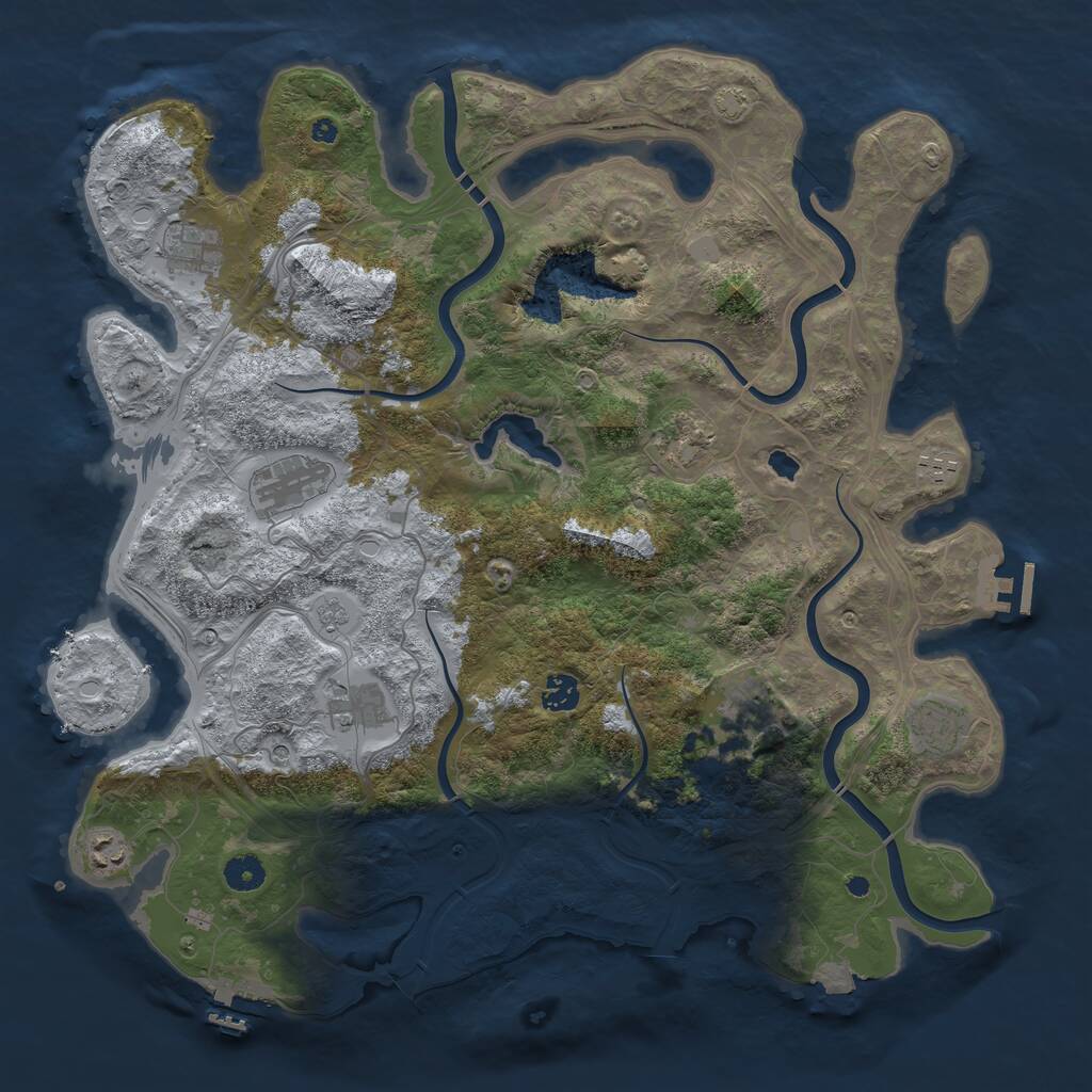 Rust Map: Procedural Map, Size: 4250, Seed: 1374168490, 15 Monuments