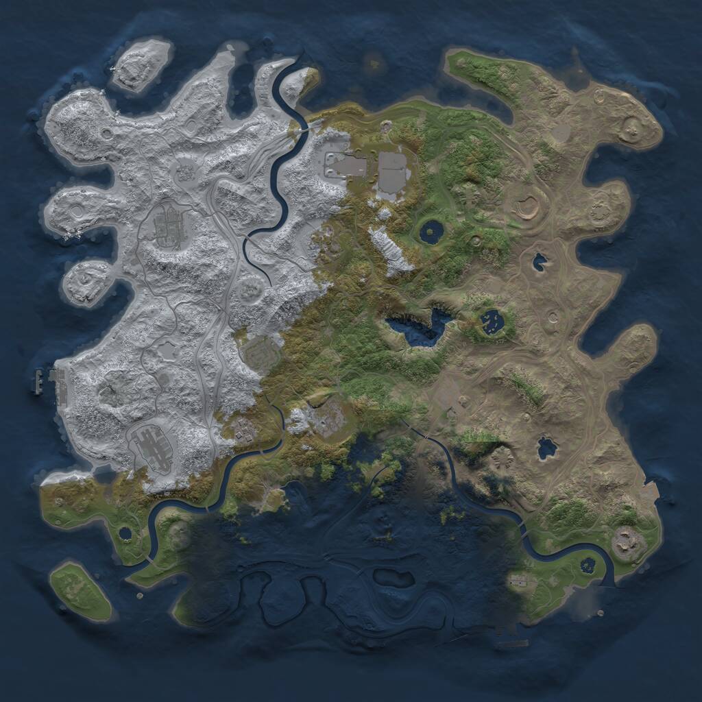 Rust Map: Procedural Map, Size: 4500, Seed: 624840, 17 Monuments