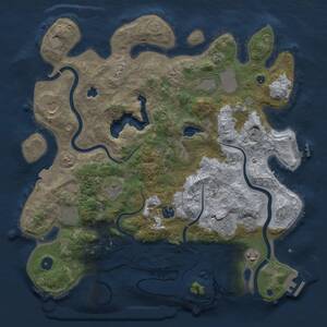 Thumbnail Rust Map: Procedural Map, Size: 4000, Seed: 1425528094, 15 Monuments