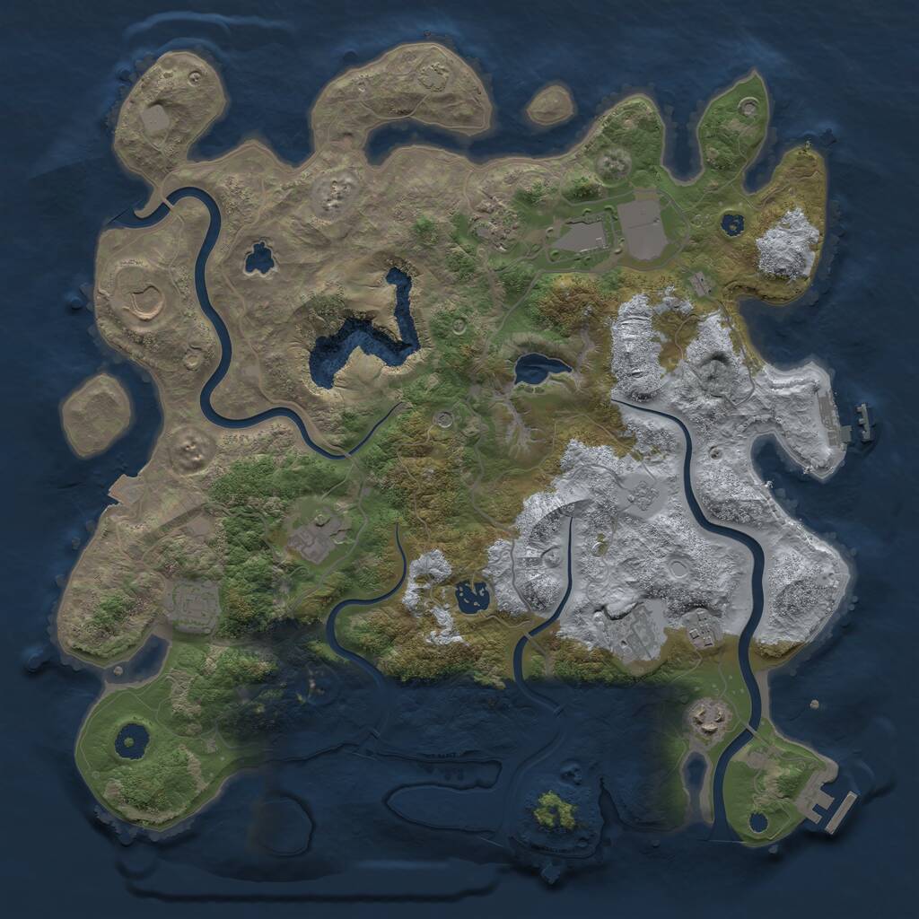 Rust Map: Procedural Map, Size: 4000, Seed: 1425528094, 15 Monuments