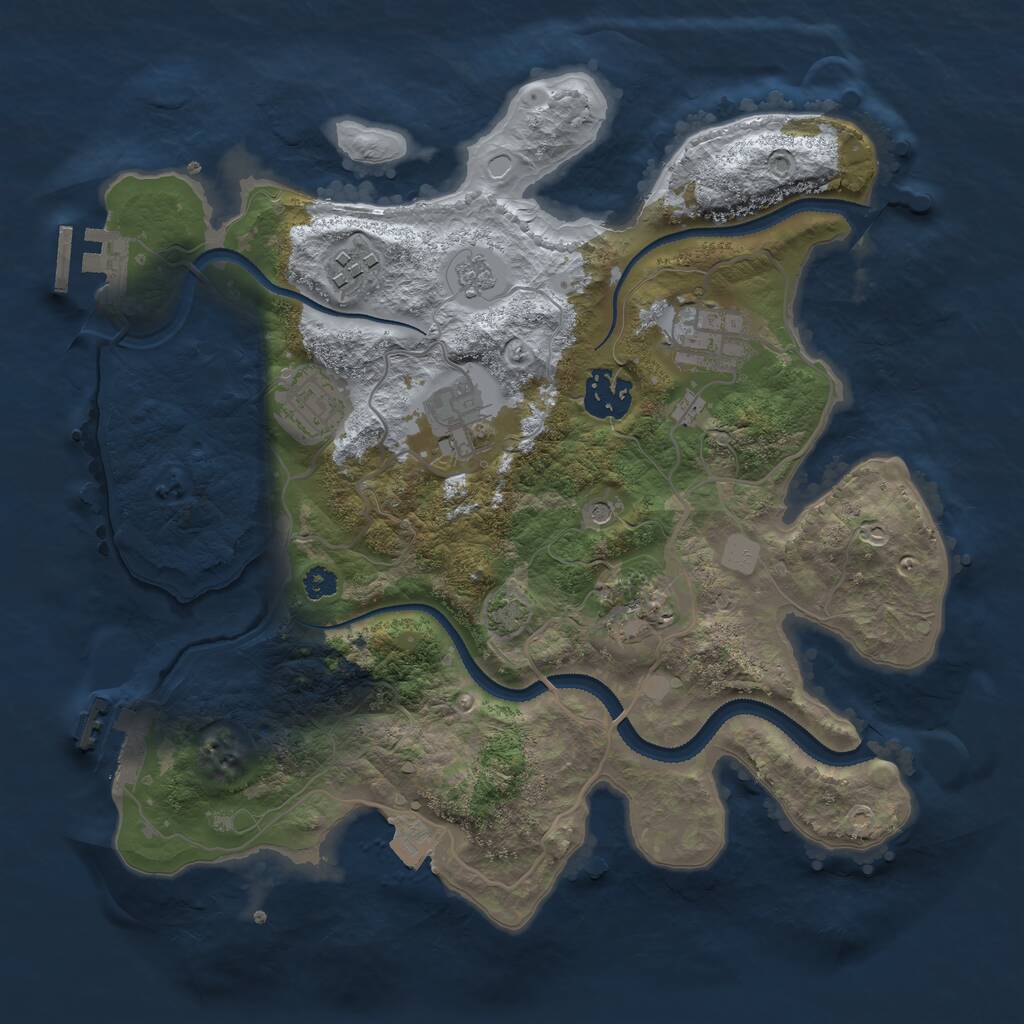 Rust Map: Procedural Map, Size: 3100, Seed: 847344, 12 Monuments