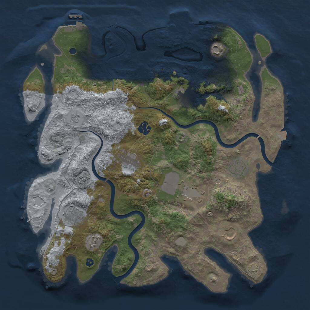Rust Map: Procedural Map, Size: 3750, Seed: 900595, 15 Monuments