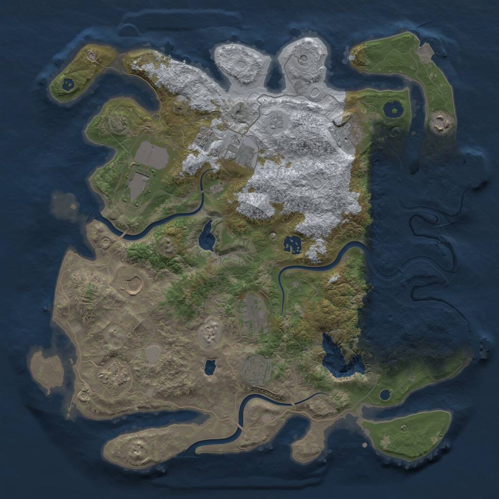 Rust Map: Procedural Map, Size: 4000, Seed: 618292806, 16 Monuments