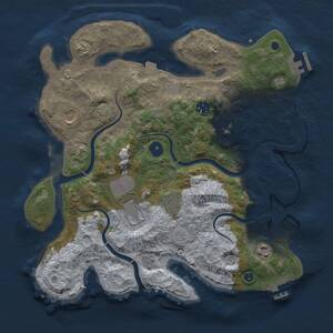 Thumbnail Rust Map: Procedural Map, Size: 3500, Seed: 1449681705, 13 Monuments