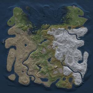 Thumbnail Rust Map: Procedural Map, Size: 4500, Seed: 213840016, 18 Monuments