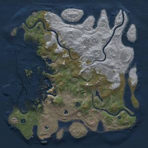 Thumbnail Rust Map: Procedural Map, Size: 4500, Seed: 1214259657, 15 Monuments