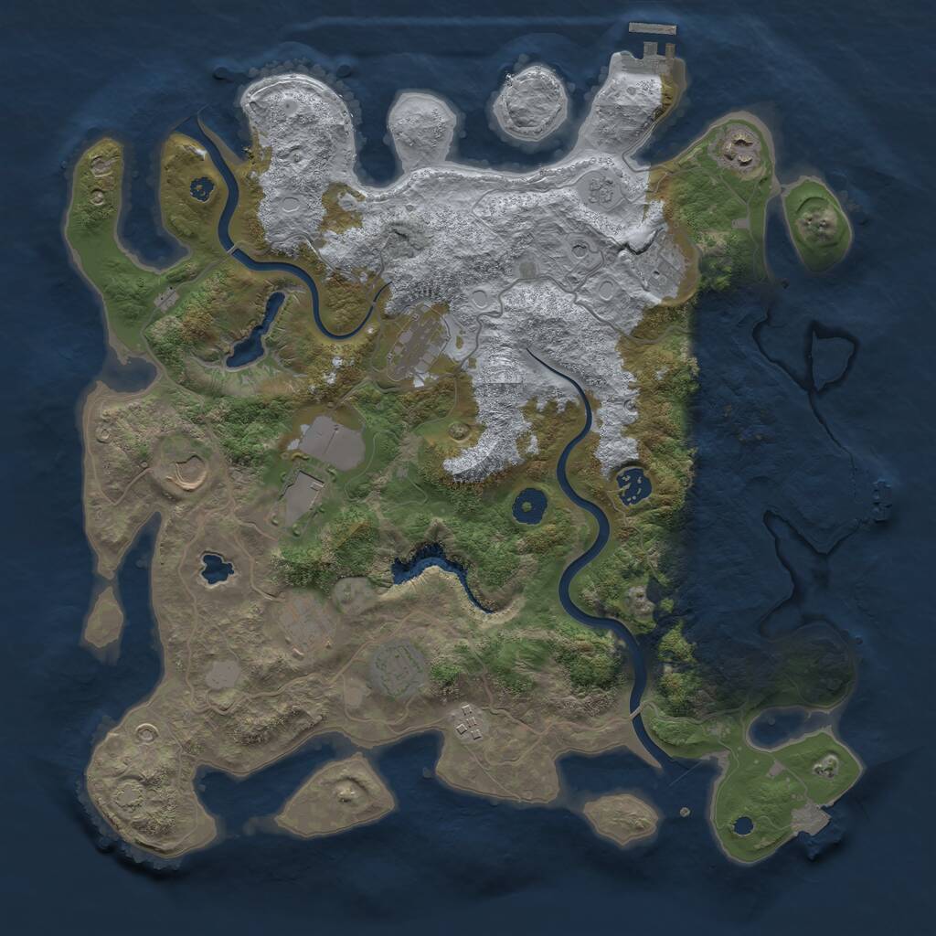 Rust Map: Procedural Map, Size: 4000, Seed: 1092061640, 15 Monuments