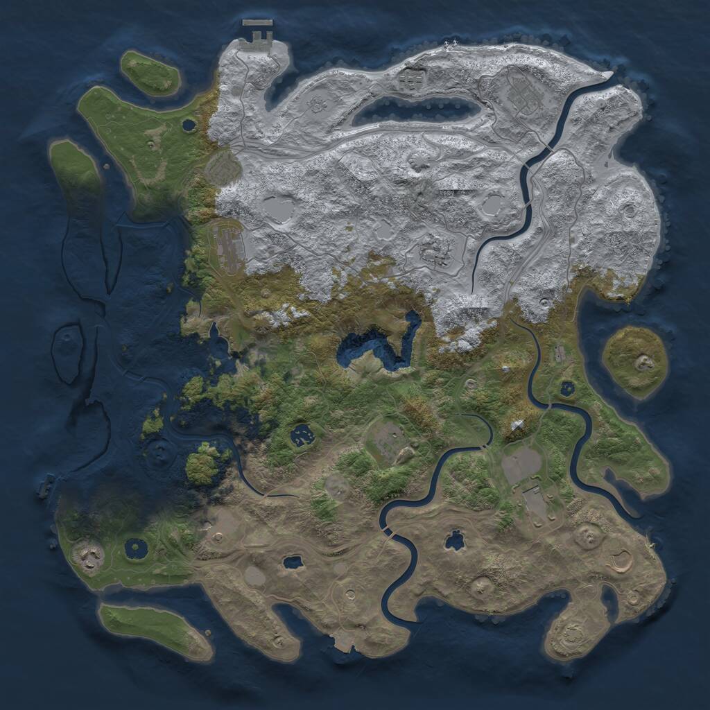 Rust Map: Procedural Map, Size: 4750, Seed: 821221, 17 Monuments
