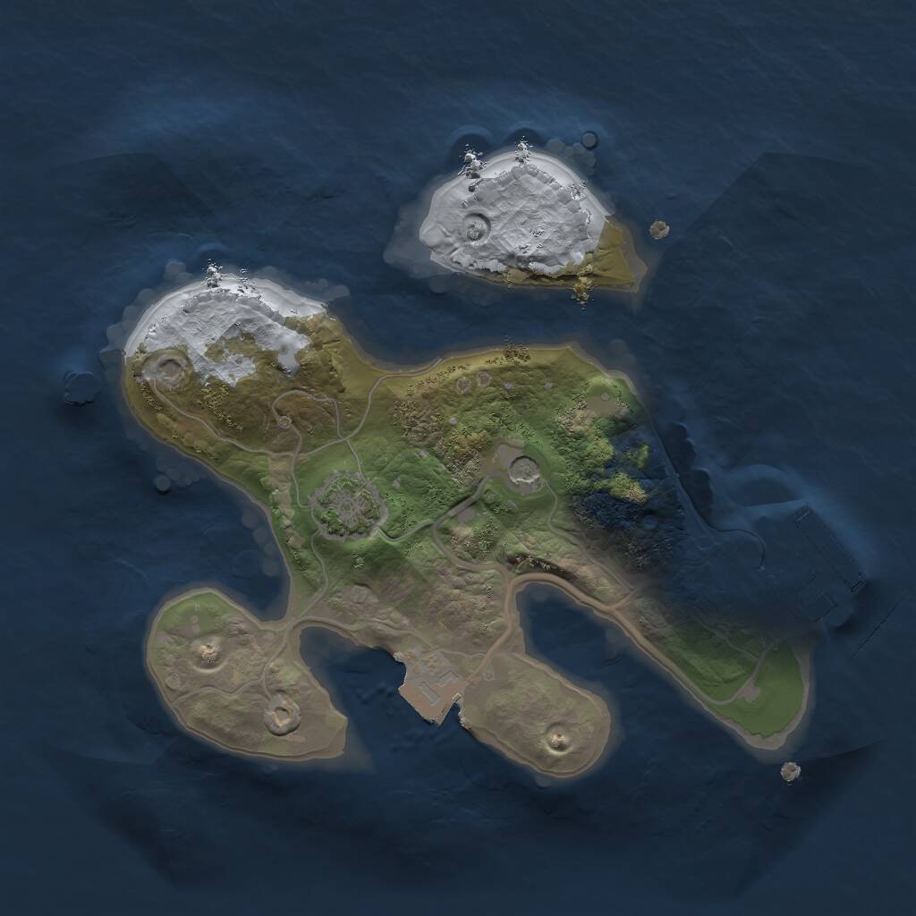 Rust Map: Procedural Map, Size: 1950, Seed: 1313, 4 Monuments