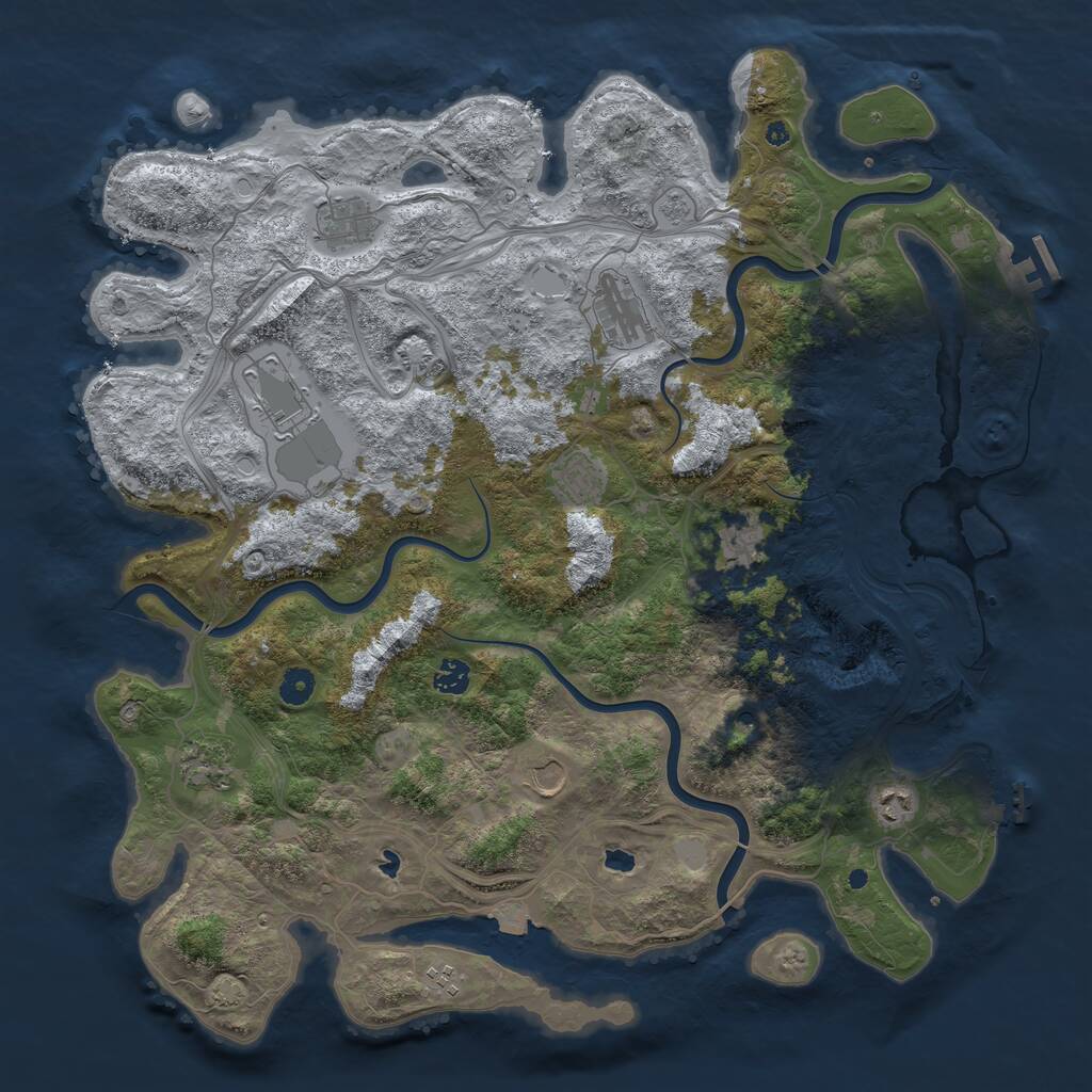 Rust Map: Procedural Map, Size: 4500, Seed: 919605763, 16 Monuments