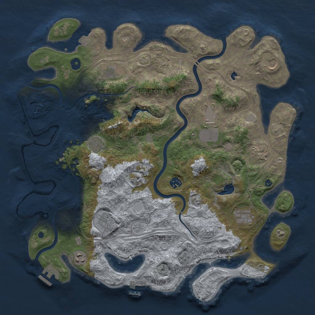 Rust Map: Procedural Map, Size: 4250, Seed: 1289664706, 16 Monuments