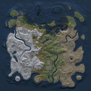 Thumbnail Rust Map: Procedural Map, Size: 4300, Seed: 431136722, 17 Monuments