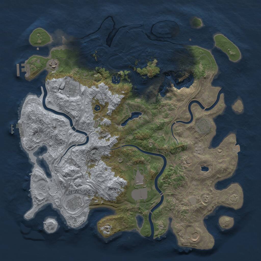 Rust Map: Procedural Map, Size: 4300, Seed: 431136722, 15 Monuments