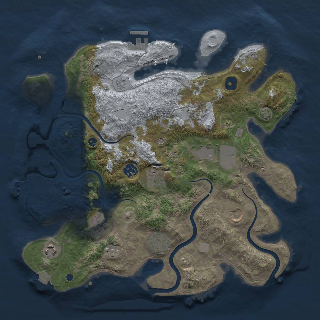 Rust Map: Procedural Map, Size: 3600, Seed: 762697076, 15 Monuments