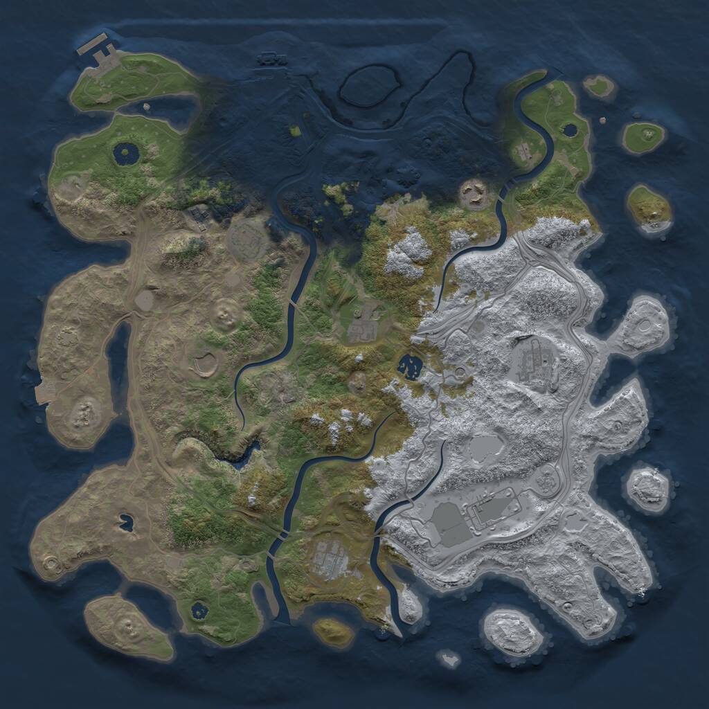 Rust Map: Procedural Map, Size: 4300, Seed: 995444377, 15 Monuments