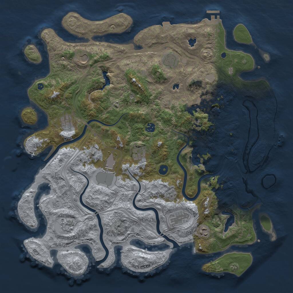 Rust Map: Procedural Map, Size: 4550, Seed: 882335654, 17 Monuments