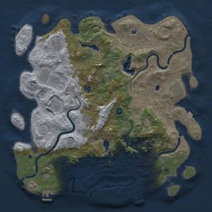 Thumbnail Rust Map: Procedural Map, Size: 4500, Seed: 3050981, 17 Monuments