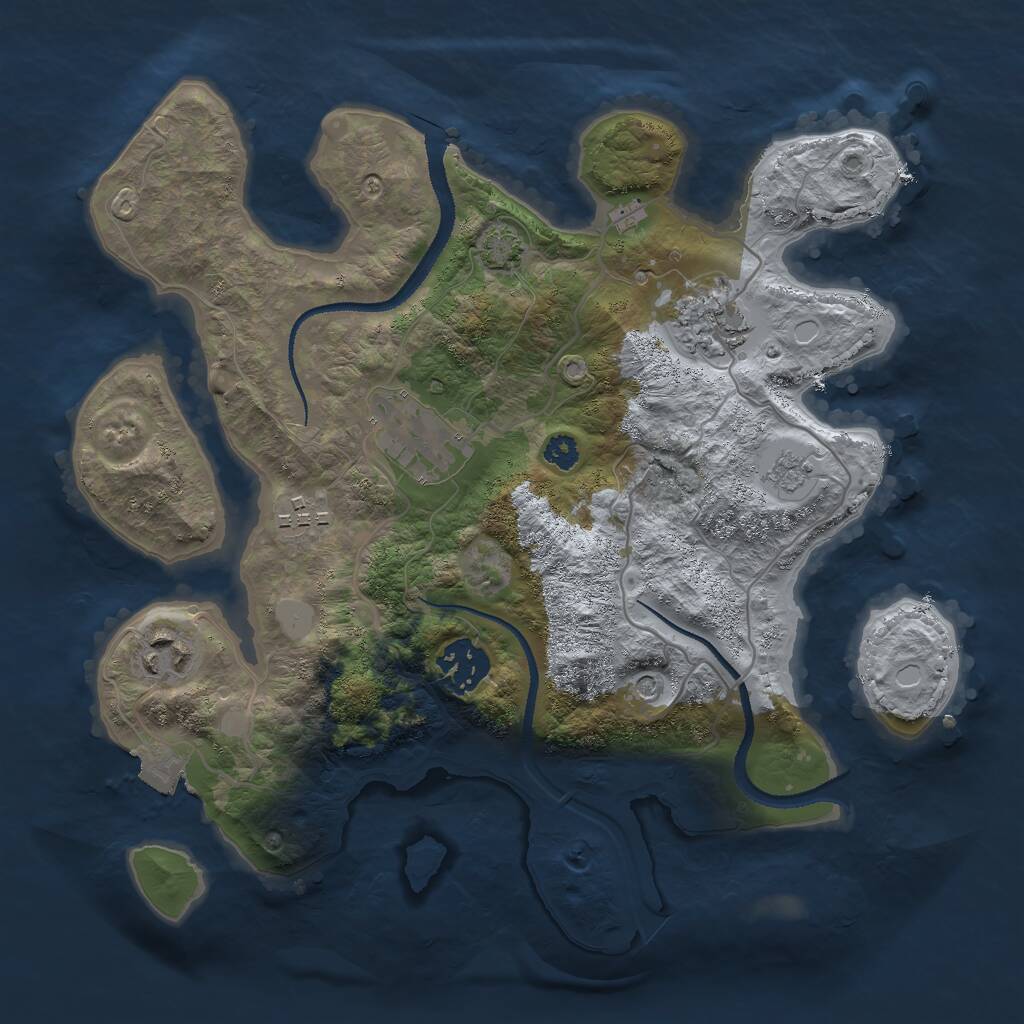 Rust Map: Procedural Map, Size: 3000, Seed: 613783042, 9 Monuments