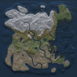 Thumbnail Rust Map: Procedural Map, Size: 4000, Seed: 1997891973, 15 Monuments