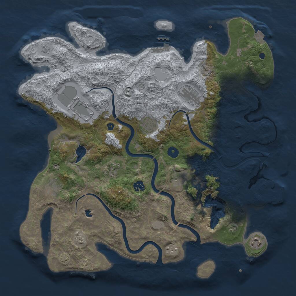 Rust Map: Procedural Map, Size: 4000, Seed: 1997891973, 15 Monuments