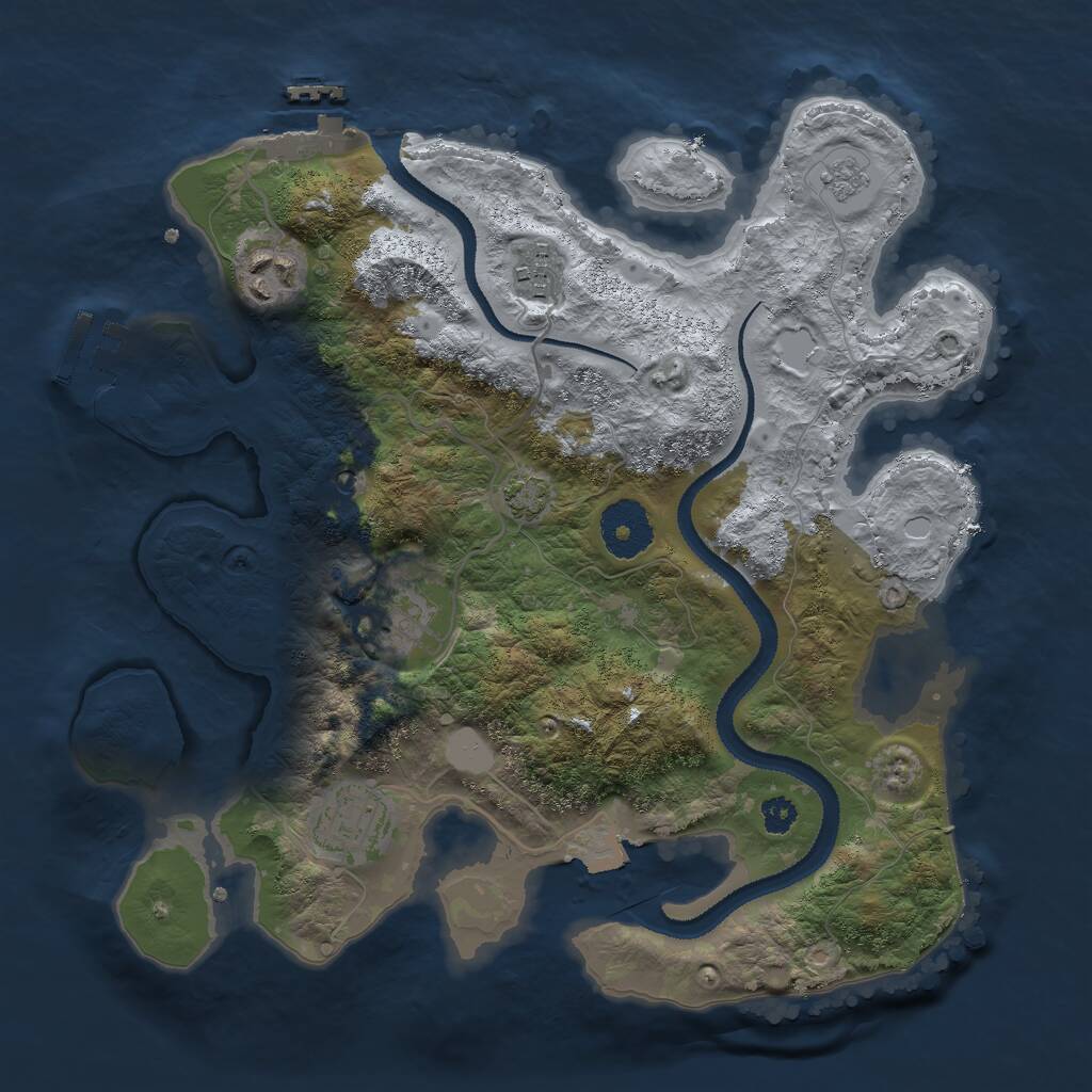 Rust Map: Procedural Map, Size: 3000, Seed: 296149211, 10 Monuments