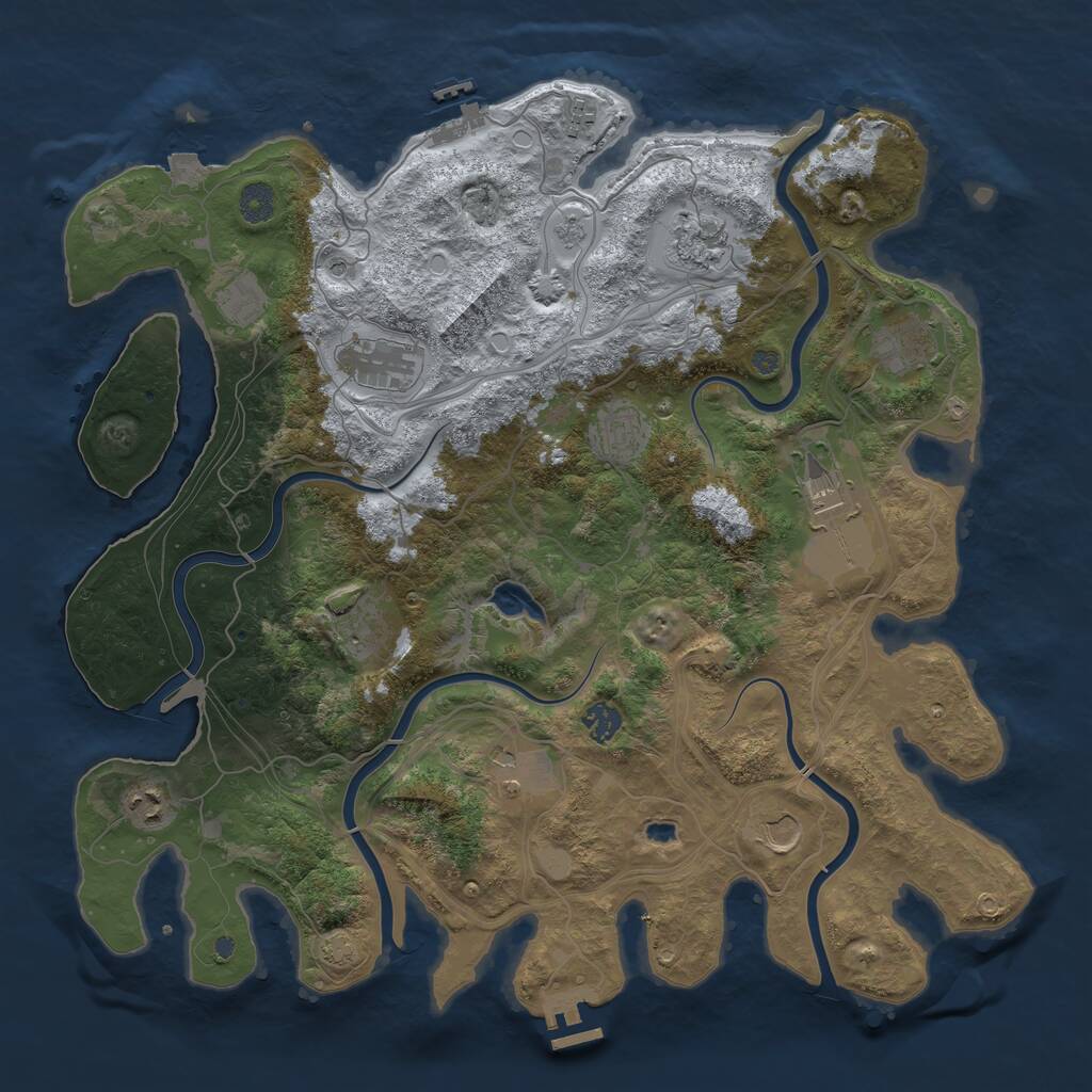 Rust Map: Procedural Map, Size: 4250, Seed: 1451834648, 19 Monuments