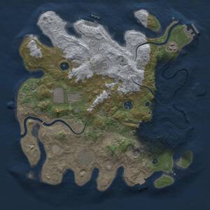 Thumbnail Rust Map: Procedural Map, Size: 3700, Seed: 1411784068, 13 Monuments