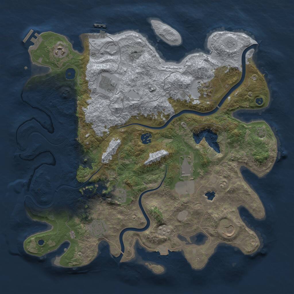 Rust Map: Procedural Map, Size: 4000, Seed: 1671849922, 15 Monuments