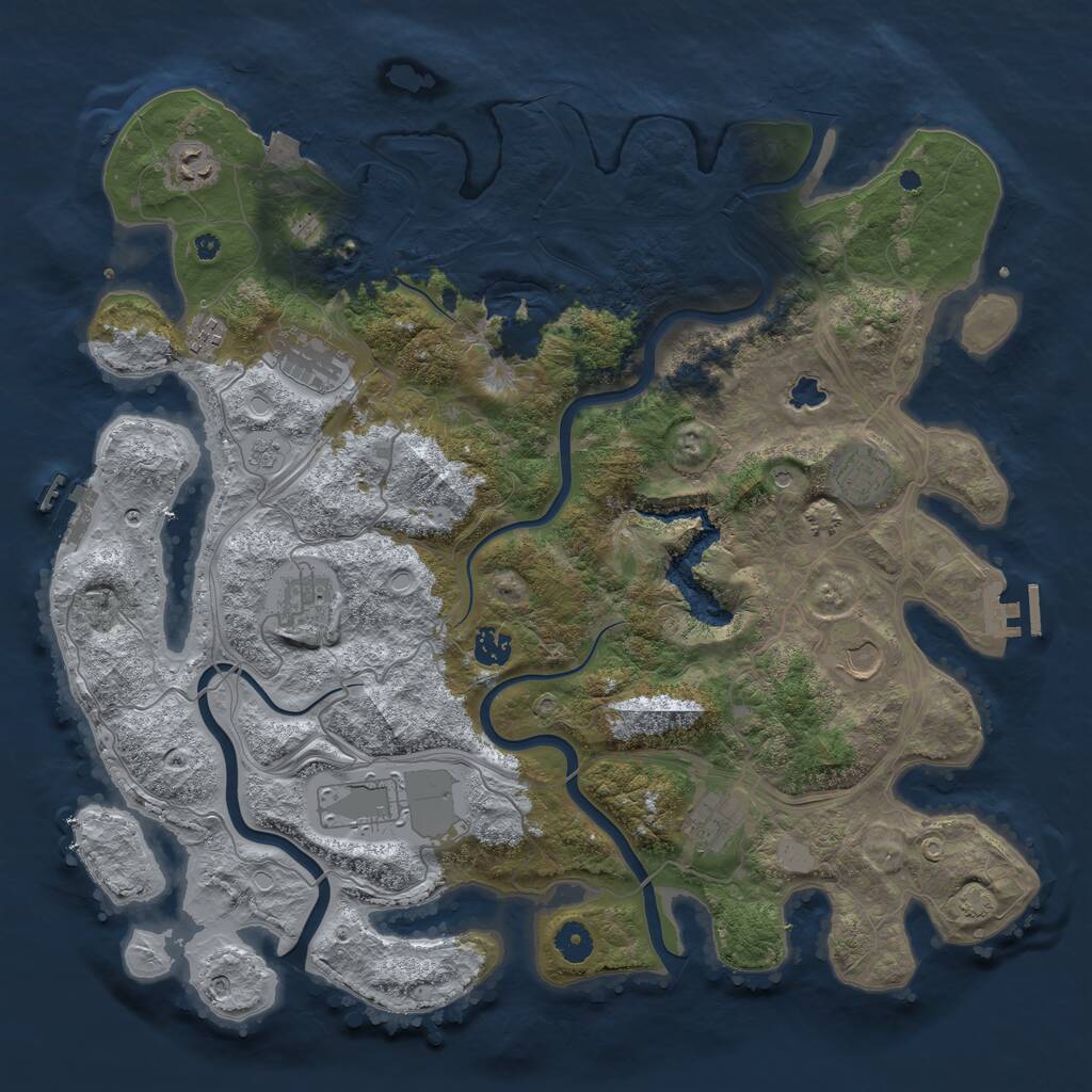 Rust Map: Procedural Map, Size: 4250, Seed: 803121970, 15 Monuments