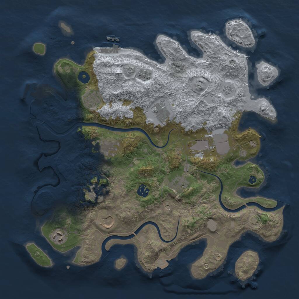 Rust Map: Procedural Map, Size: 3750, Seed: 32540109, 15 Monuments