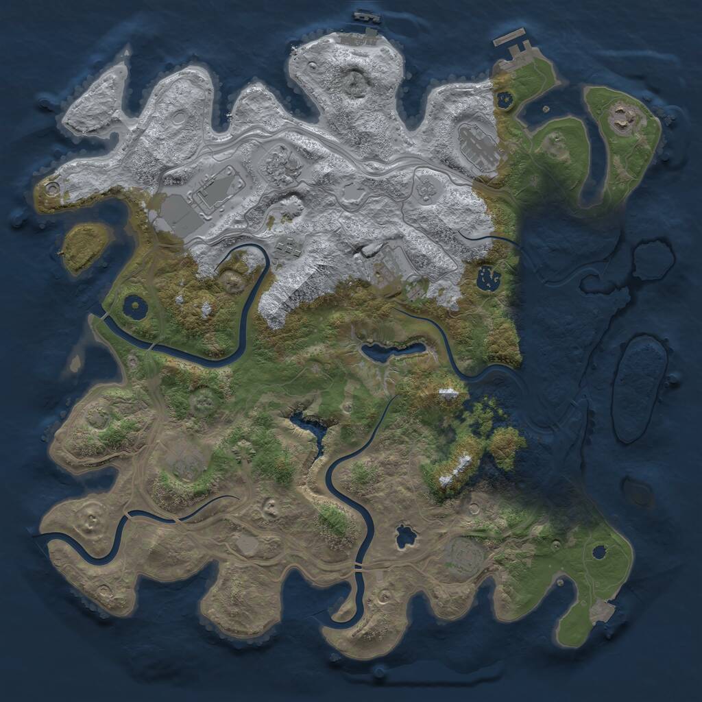 Rust Map: Procedural Map, Size: 4250, Seed: 1189796921, 15 Monuments