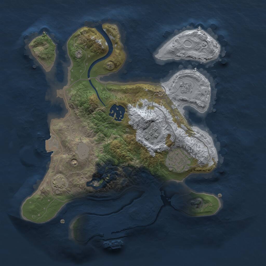 Rust Map: Procedural Map, Size: 2500, Seed: 884192, 8 Monuments