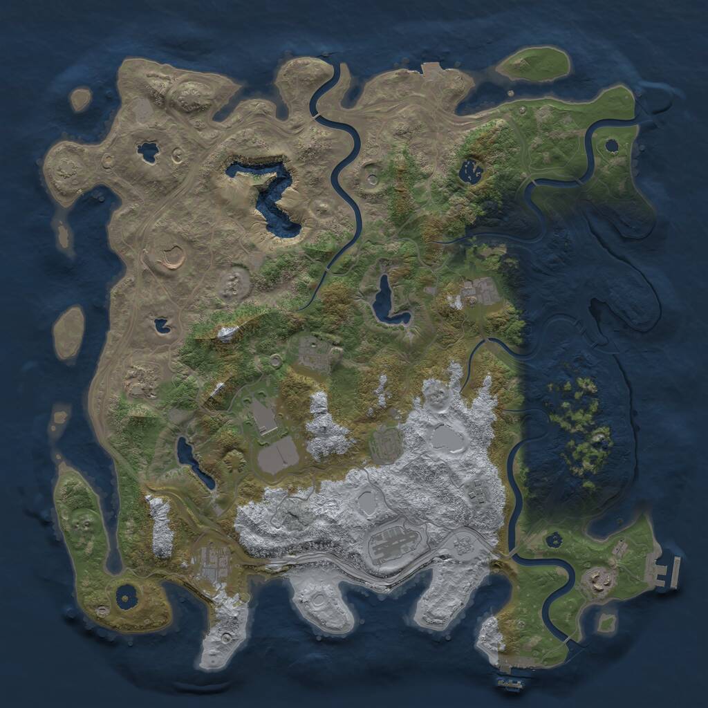 Rust Map: Procedural Map, Size: 4500, Seed: 1573838783, 17 Monuments