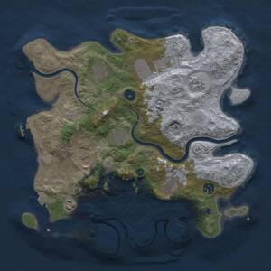 Thumbnail Rust Map: Procedural Map, Size: 3600, Seed: 999973, 14 Monuments