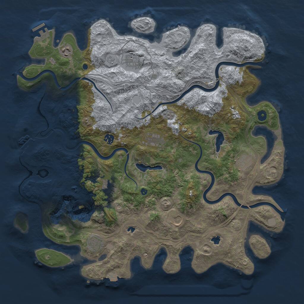 Rust Map: Procedural Map, Size: 4500, Seed: 420929149, 15 Monuments