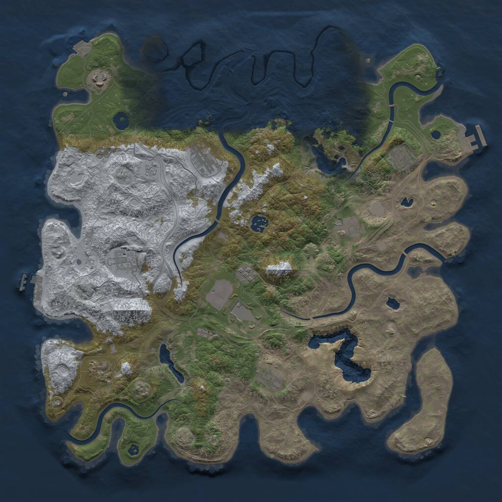 Rust Map: Procedural Map, Size: 4500, Seed: 260545281, 16 Monuments