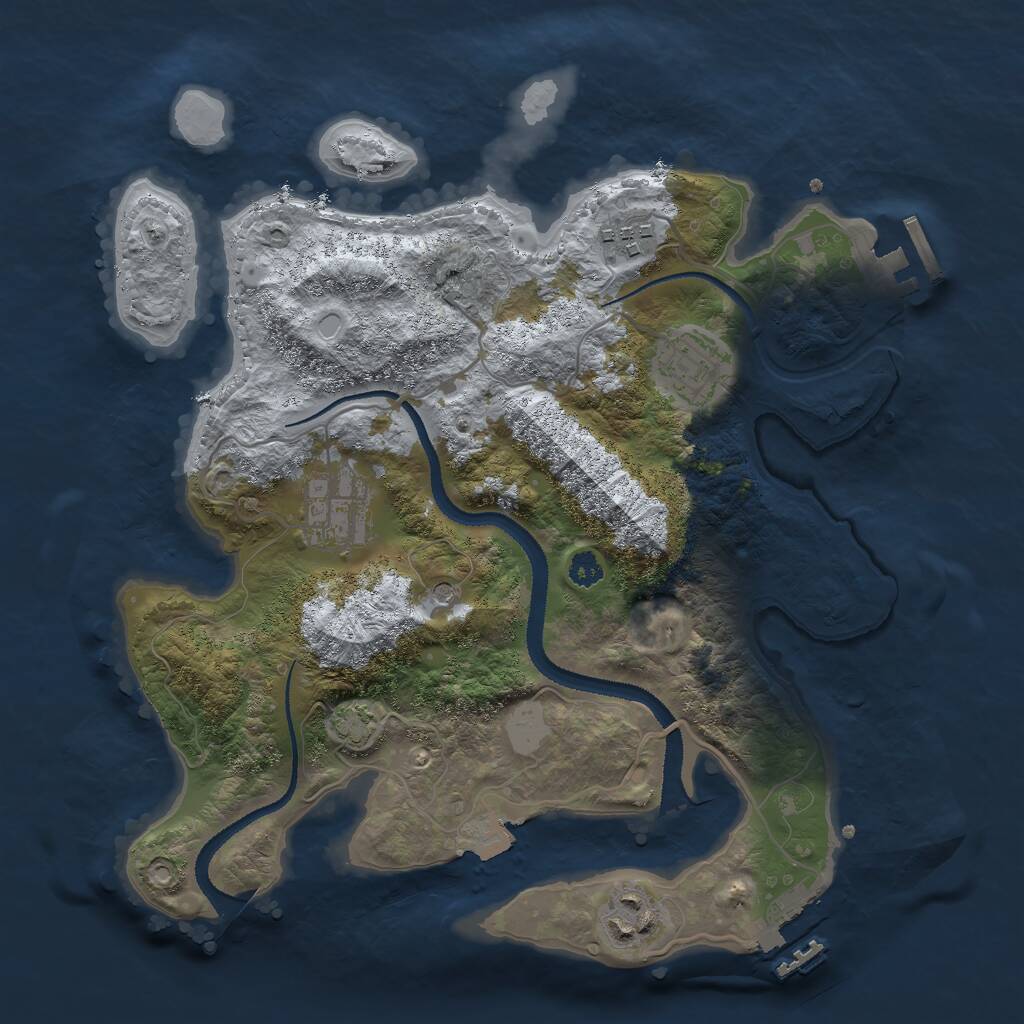 Rust Map: Procedural Map, Size: 3000, Seed: 911639488, 9 Monuments