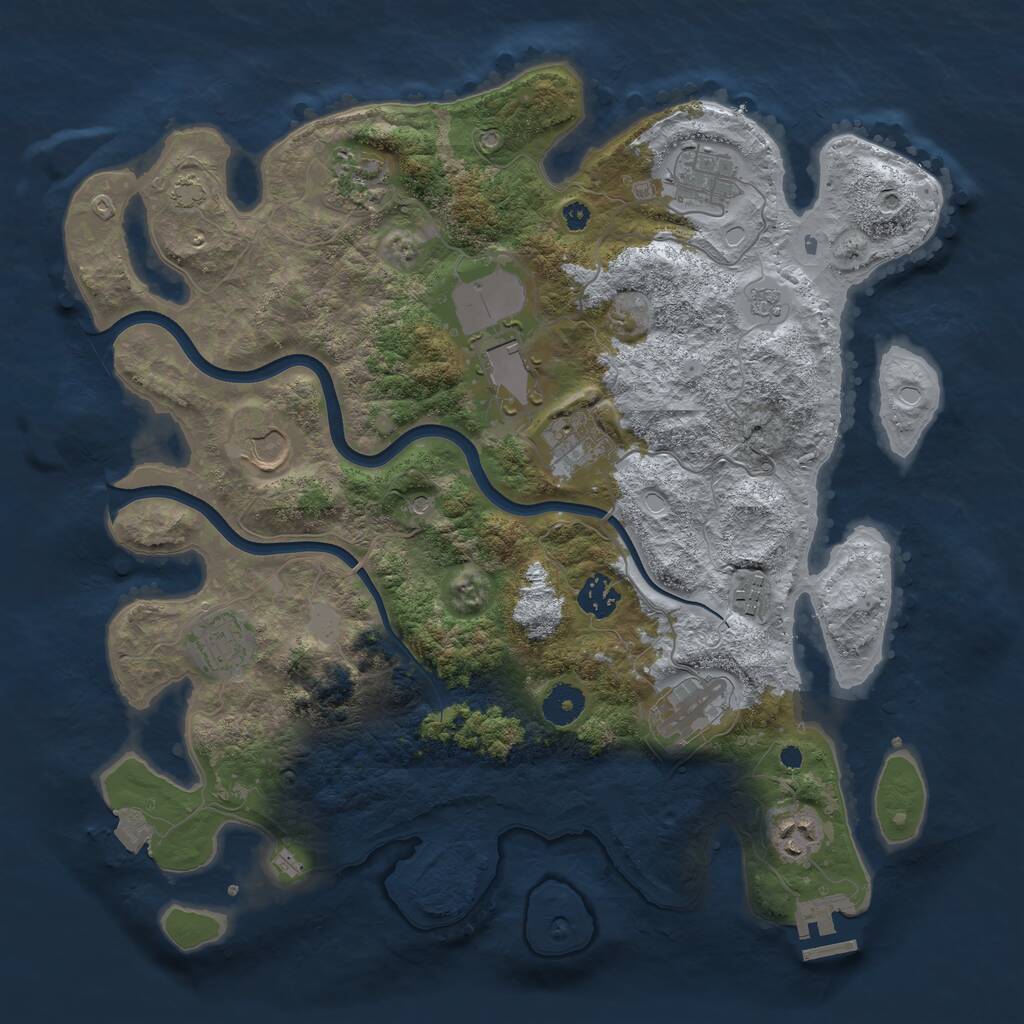 Rust Map: Procedural Map, Size: 3750, Seed: 621131040, 15 Monuments