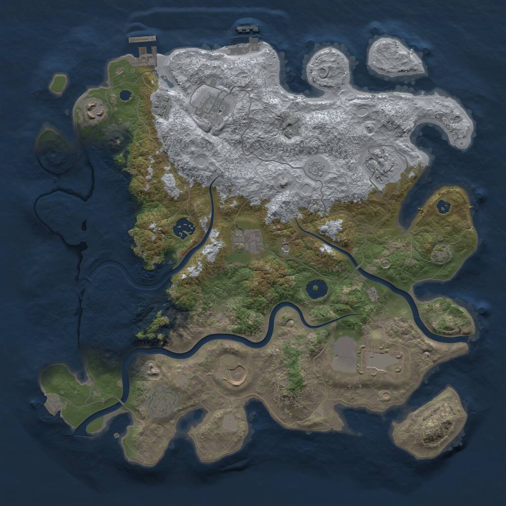 Rust Map: Procedural Map, Size: 3750, Seed: 263294465, 15 Monuments