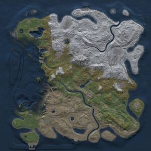 Thumbnail Rust Map: Procedural Map, Size: 5000, Seed: 1457061012, 17 Monuments