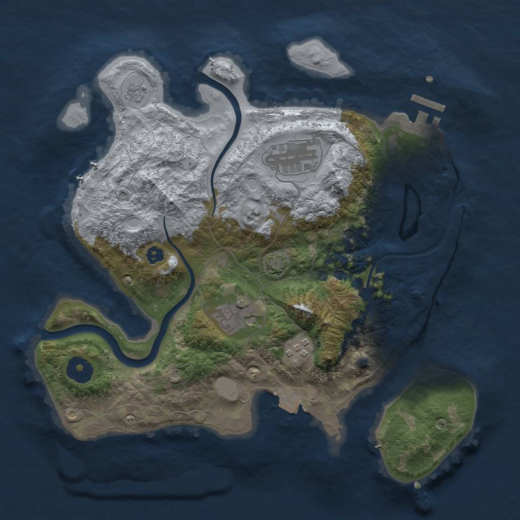 Rust Map: Procedural Map, Size: 3000, Seed: 1084120145, 8 Monuments