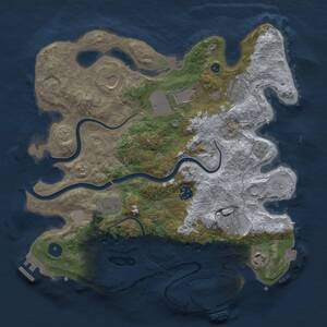 Thumbnail Rust Map: Procedural Map, Size: 3500, Seed: 843363543, 14 Monuments