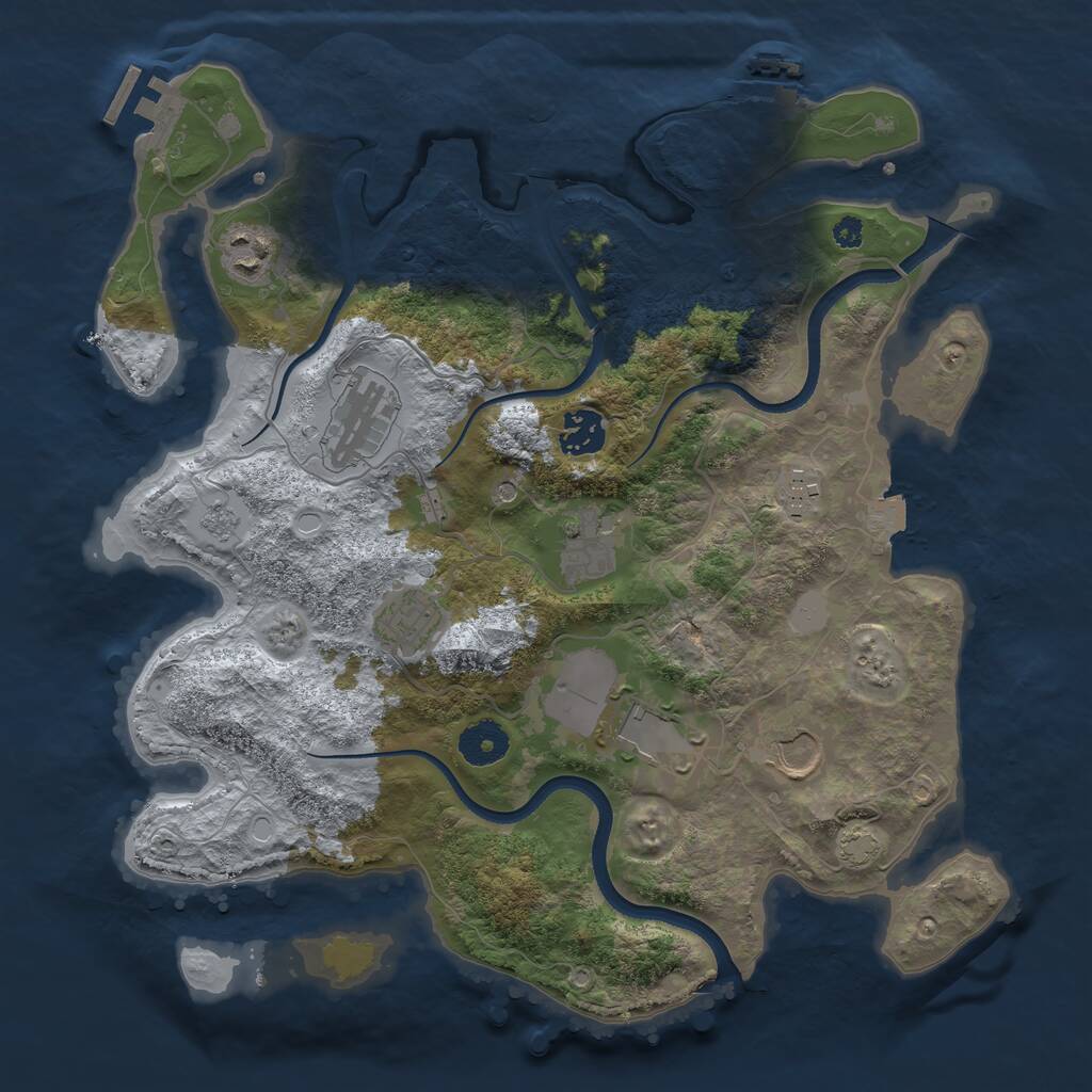 Rust Map: Procedural Map, Size: 3500, Seed: 1584431089, 14 Monuments