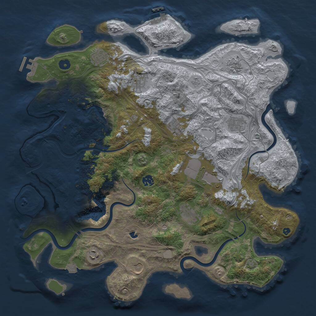 Rust Map: Procedural Map, Size: 4250, Seed: 1658786289, 17 Monuments