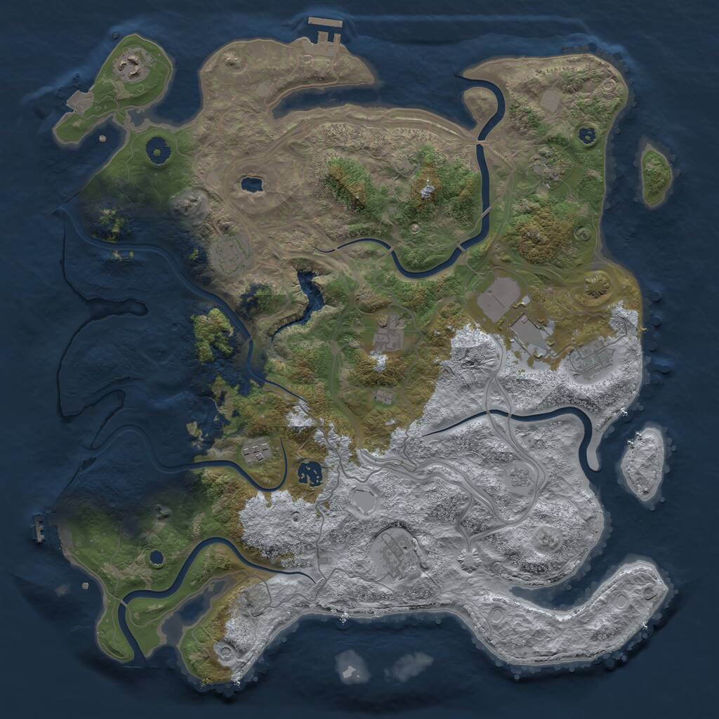 Rust Map: Procedural Map, Size: 4250, Seed: 1160030930, 15 Monuments