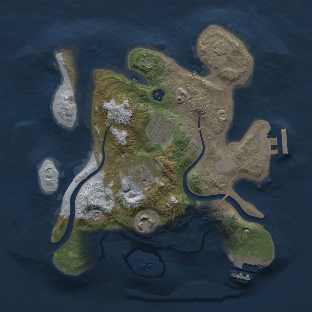 Rust Map: Procedural Map, Size: 2500, Seed: 36262, 8 Monuments