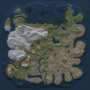 Thumbnail Rust Map: Procedural Map, Size: 4500, Seed: 1343379068, 17 Monuments