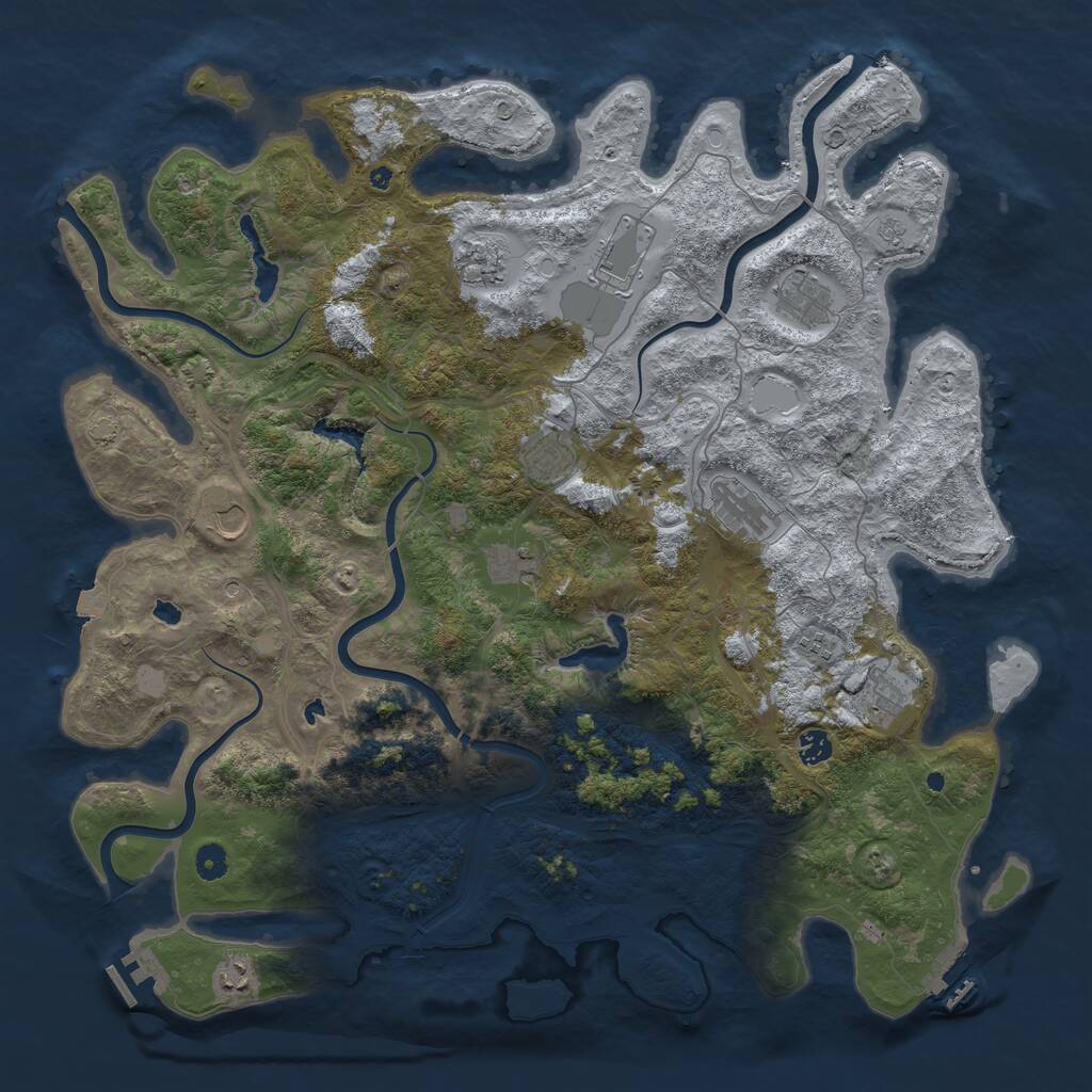 Rust Map: Procedural Map, Size: 4750, Seed: 782285, 17 Monuments
